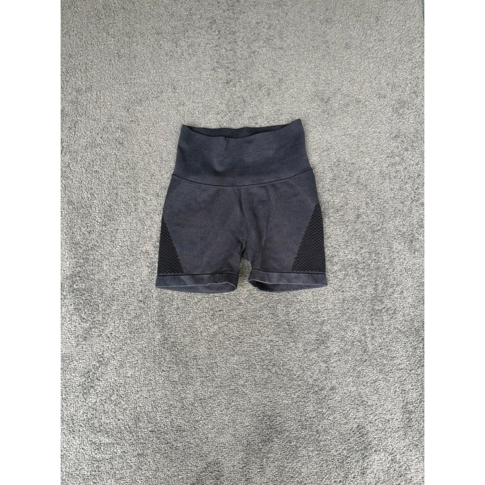 JoyLab Womens Seamless High Waisted Bike Shorts Dark Gray Mesh XS